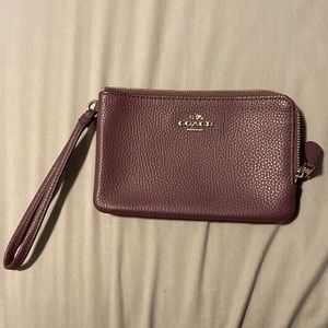 COACH double zip wristlet wallet